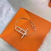 Hermes Rose Gold Crossbar Bracelet - 3