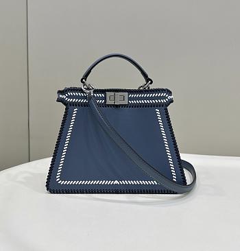 Fendi Peekaboo Icy Youth In Blue Leather - 27×11×20cm