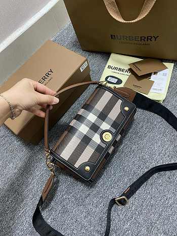 Bubbery Classic Plaid Bag Black Brown - 24x8x14cm