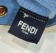 Fendi FF Motif Blue Denim Small Bucket Bag - 12×18×10cm - 5