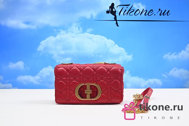 Dior Small Caro Bag Bright Red 20cm - 1