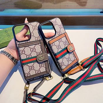Gucci Phone Case With Card Holder & Strap
