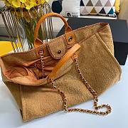 Chanel Deauville Tan Canvas Shopping Bag - 44x11x32cm - 4