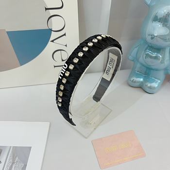 Miu Miu Black Headband With Diamonds