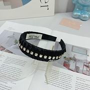 Miu Miu Black Headband With Diamonds - 4