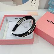 Miu Miu Black Headband With Diamonds - 3