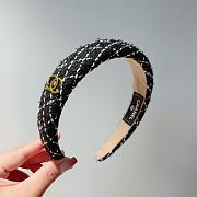 Chanel Black Sponge Knit Headband - 1