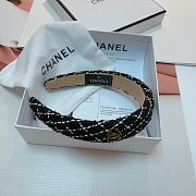 Chanel Black Sponge Knit Headband - 5