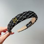 Chanel Black Sponge Knit Headband - 4