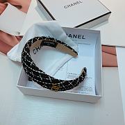 Chanel Black Sponge Knit Headband - 2