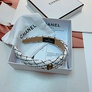 Chanel White Sponge Knit Headband - 5