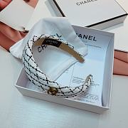 Chanel White Sponge Knit Headband - 3