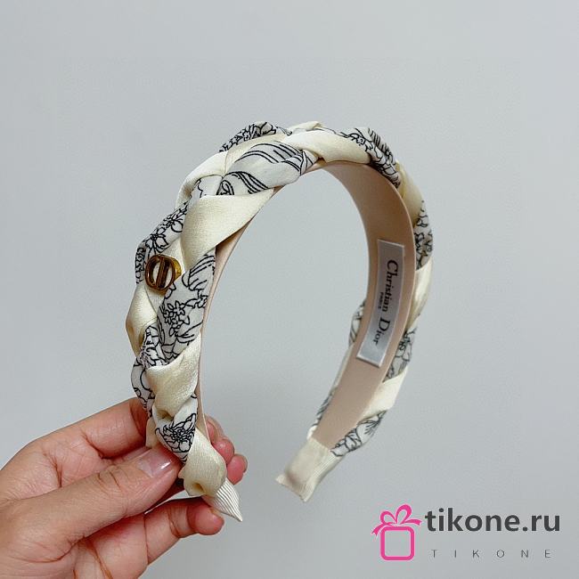 Dior White Bandana Headband - 1