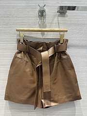 Hermes Brown Leather Short Pants - 1