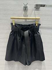 Hermes Black Leather Short Pants - 1