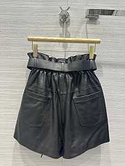 Hermes Black Leather Short Pants - 2