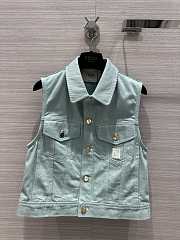 Fendi Light Blue Denim Gilet - 1