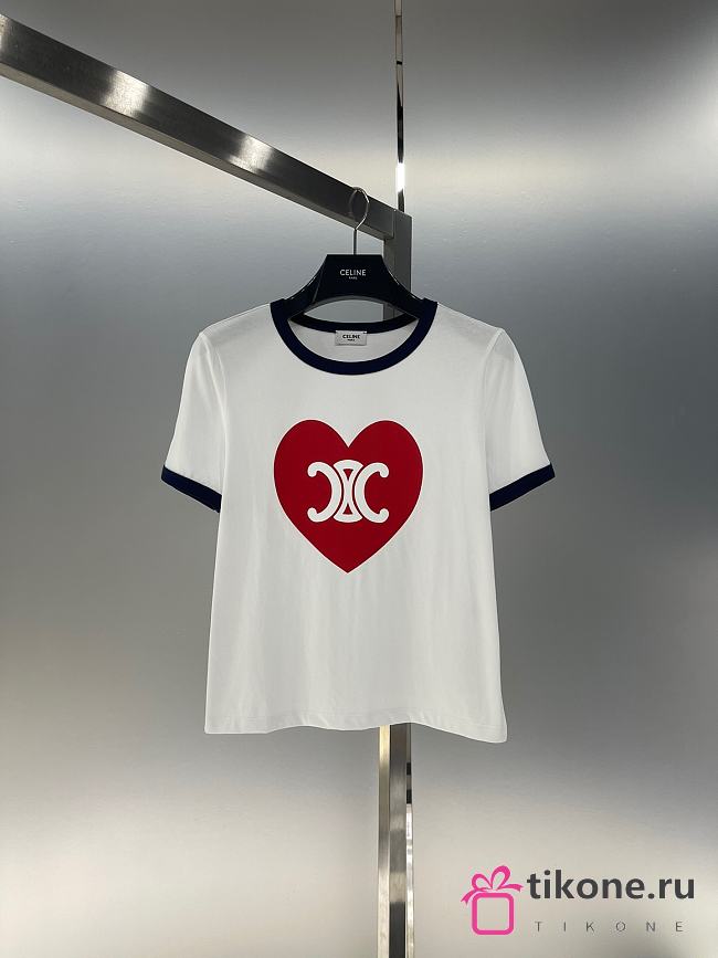 Celine Heart White T-shirt - 1