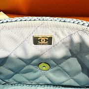 Chanel Mini Flap Bag Raffia Blue - 12.5×19.5×6.5cm - 5