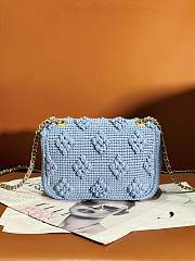 Chanel Mini Flap Bag Raffia Blue - 12.5×19.5×6.5cm - 3