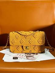 Chanel Mini Flap Bag Raffia Yellow 20cm - 1