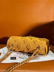 Chanel Mini Flap Bag Raffia Yellow 20cm - 5