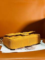 Chanel Mini Flap Bag Raffia Yellow 20cm - 3