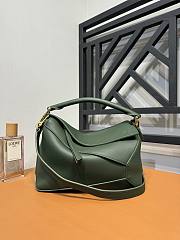 Loewe Puzzle Edge Small Green Leather Bag - 24x17x10cm - 1