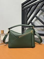 Loewe Puzzle Edge Small Green Leather Bag - 24x17x10cm - 5