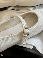 Chanel White Mary Jane Cotton & Silk - 2