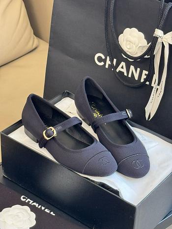 Chanel Black Mary Jane Cotton & Silk