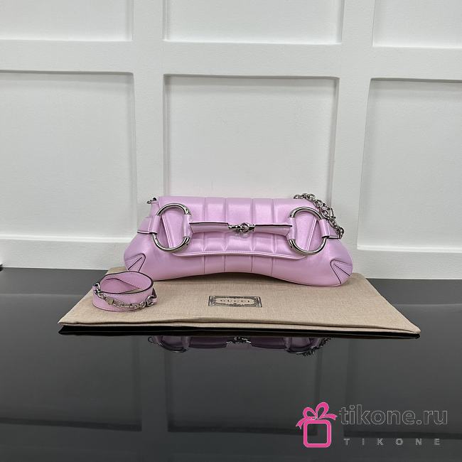 Gucci Horsebit Large Chain In Pink - 38x15x16cm - 1