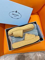 Prada Natural Raffia Slippers - 4