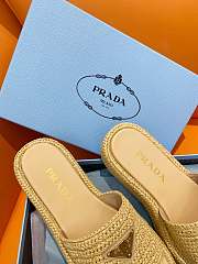 Prada Natural Raffia Slippers - 3