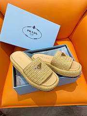 Prada Natural Raffia Slippers - 2