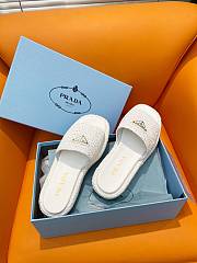 Prada White Raffia Slippers - 3