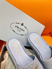 Prada Blue Raffia Slippers - 4