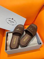 Prada Black Raffia Slippers  - 2