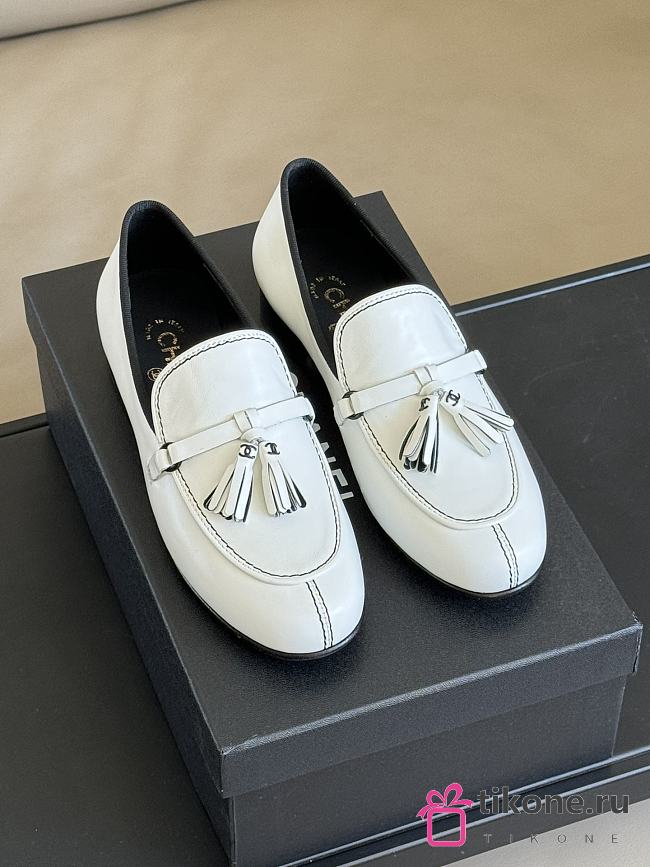 Chanel White Royal Loafers  - 1