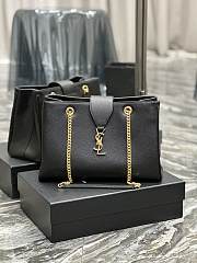 YSL Black Leather Shopping Tote - 33×22×15cm - 1