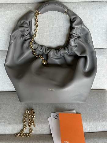 Loewe Medium Squeeze Bag In Mellow Nappa Lambskin Gray - 34x30x13.5cm