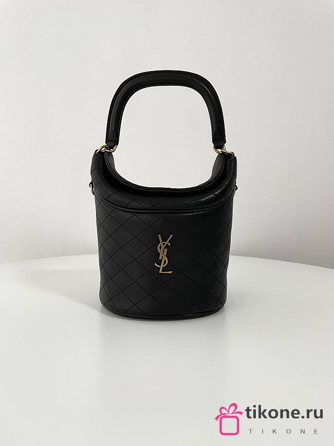 YSL Gaby Mini Black Bucket Bag - 19x17x15cm - 1