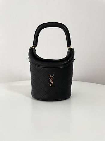 YSL Gaby Mini Black Bucket Bag - 19x17x15cm