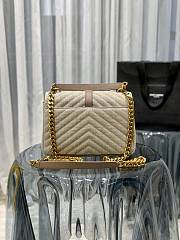 YSL Medium in Quilted Linen Canvas and Leather - 24x17x6cm - 5