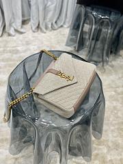 YSL Medium in Quilted Linen Canvas and Leather - 24x17x6cm - 4