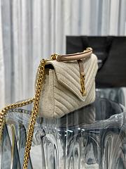 YSL Medium in Quilted Linen Canvas and Leather - 24x17x6cm - 3