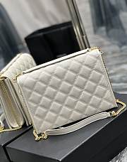 YSL Hobo Bag In White Saddle Leather - 26×18×6cm - 2