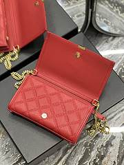 YSL Small Hobo Bag In Red Leather - 22.5×14.5×5cm - 5