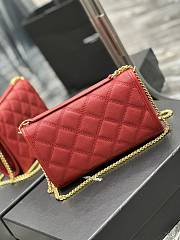 YSL Small Hobo Bag In Red Leather - 22.5×14.5×5cm - 4