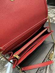 YSL Small Hobo Bag In Red Leather - 22.5×14.5×5cm - 3